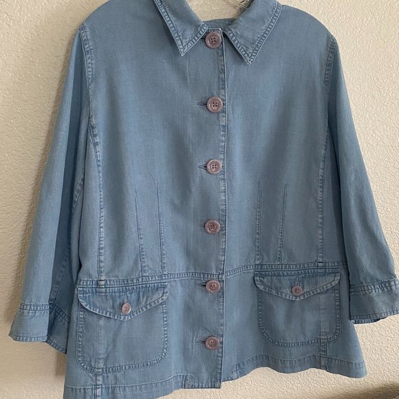 Vintage EMMA JAMES Chambray with Pleated Back - Picture 3 of 14